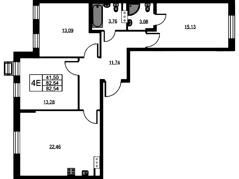 3-комнатная квартира 82.8 м², 3/10 эт., ЖК «VEREN NEXT Шуваловский»